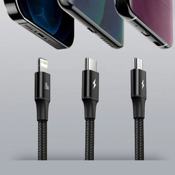 کابل تبدیل USB به Lightning/Type-C/MicroUSB لیتو مدل LD-49 طول 1 متر