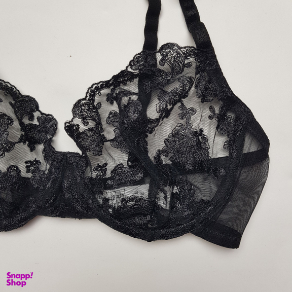 ست شورت و سوتین زنانه برتا مدل توری کد 2020SQ رنگ مشکی