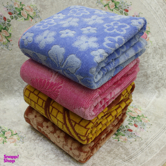 حوله حمام هنر طرح گلها سایز 75x135 سانتی‌متر