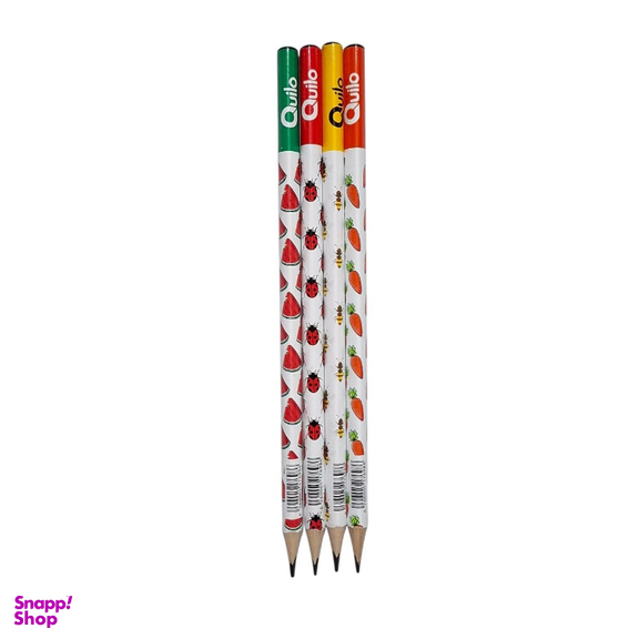مداد کوییلو مدل میوه و حشره بسته 4 عددی