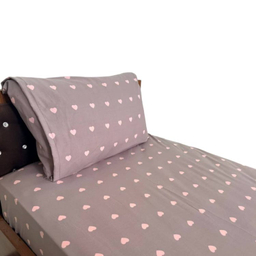 نیم ست ملحفه و روبالشی مدل قلب یکنفره 2 تکه