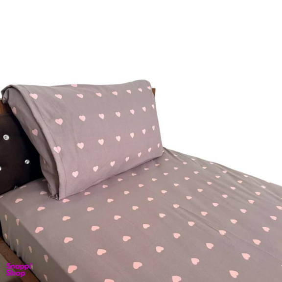 نیم ست ملحفه و روبالشی مدل قلب یکنفره 2 تکه