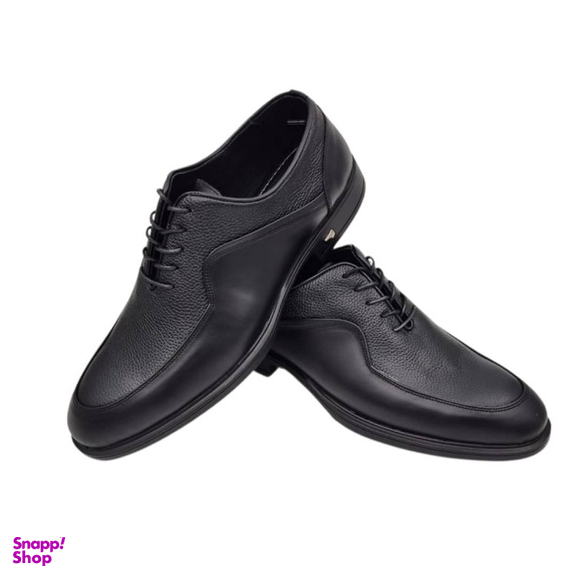 کفش رسمی مردانه چرم ریباری مدل D60 رنگ مشکی