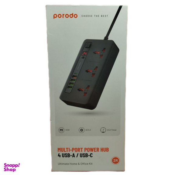 USB هاب و چندراهی برق پرودو مدل PD-FWCH013-BK