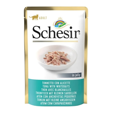 پوچ گربه شسیر مدل ماهی تن و ماهی وایت بیت وزن 85 گرم