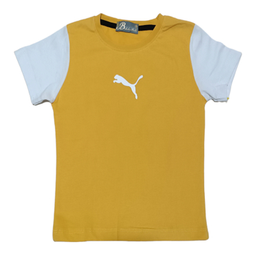 تیشرت پسرانه بهشاد طرح پوما کد 2387 رنگ زرد