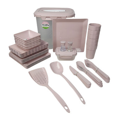 سبد پیک نیک و سرویس مسافرتی لاولی پلاست 58 پارچه کد TIK1160L