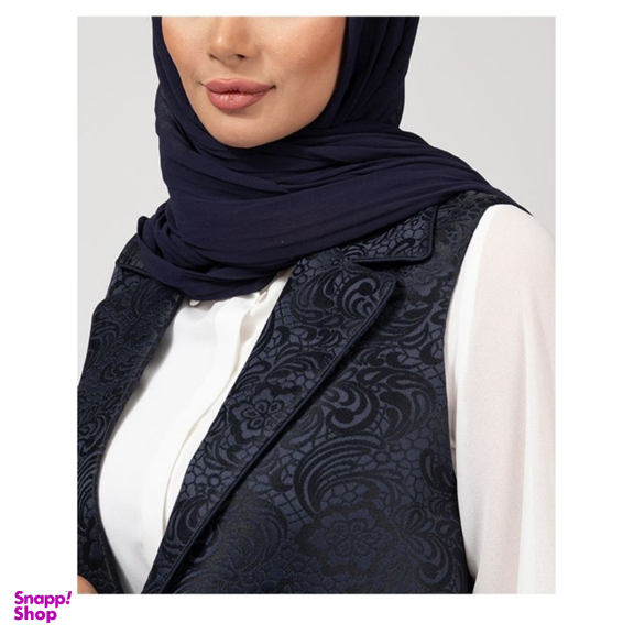 جلیقه رسمی زنانه برنس کد 70104 طرح دار رنگ سرمه ای