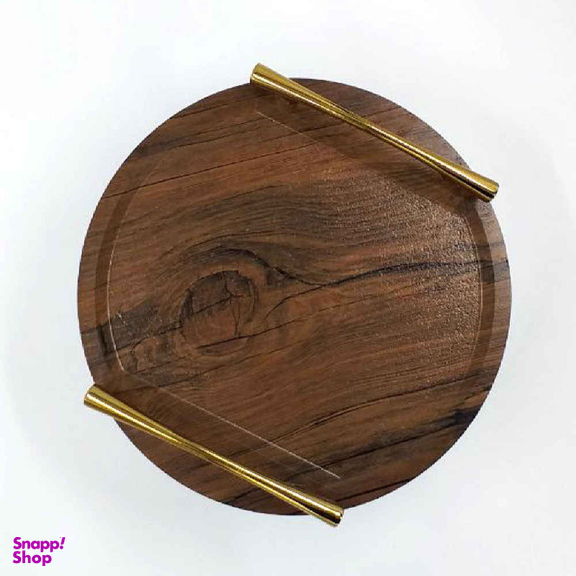 سینی چوبی مدل دسته دار دایره‌ای