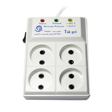 محافظ ولتاژ و چند راهی برق تک گل مدل Electronic 4 Sochets چهار خانه