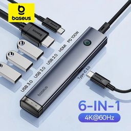 هاب 6 پورت USB-C بیسوس مدل BS-OH166 Ultrajoy Series