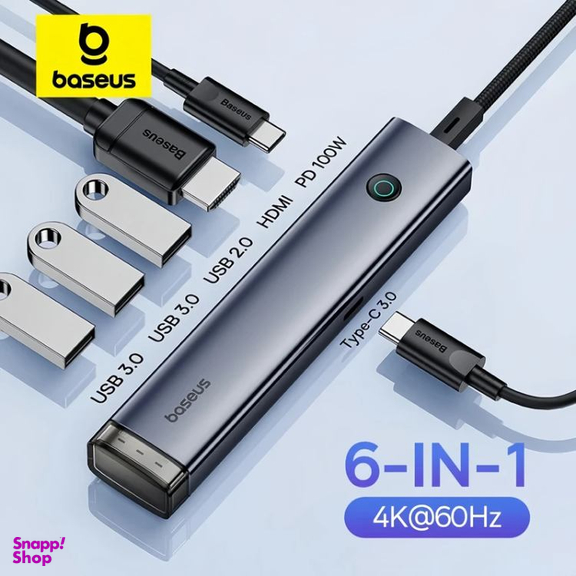 هاب 6 پورت USB-C بیسوس مدل BS-OH166 Ultrajoy Series