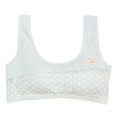 نیم تنه دخترانه طرح قلب کد 5 رنگ آبی روشن