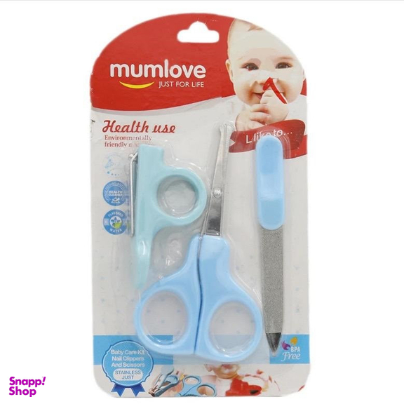 ست قیچی و ناخن گیر کودک مام لاو کد 001 بسته 3 عددی