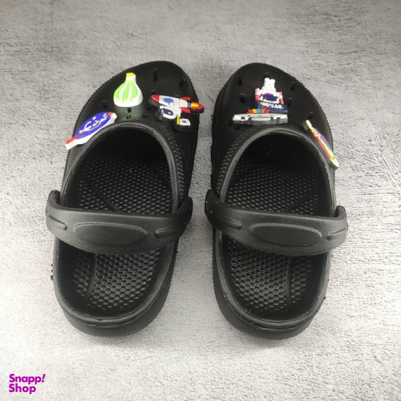 صندل بچگانه زیتون طرح کراکس مدل فضایی رنگ مشکی