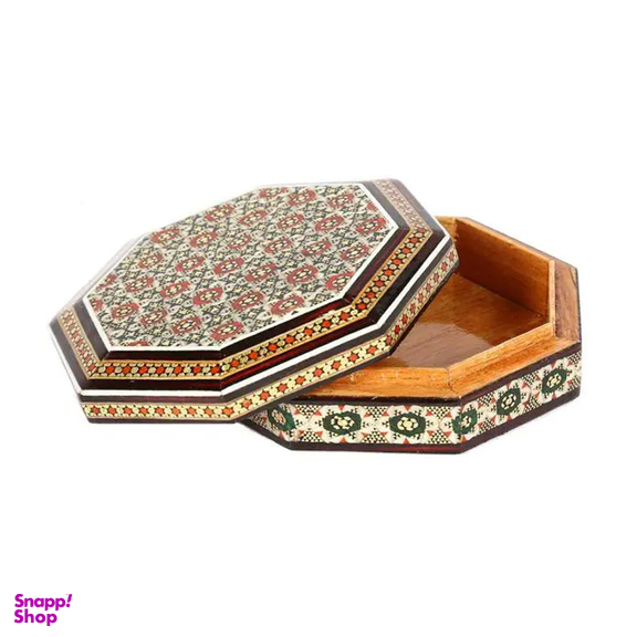 جعبه سکه خاتم کاری 8 ضلعی