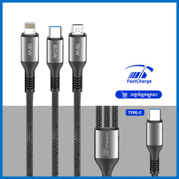 کابل تبدیل usb-C به usb-C / MicroUSB / لایتنینگ کانفلون مدل DC62 طول 1.2 متر