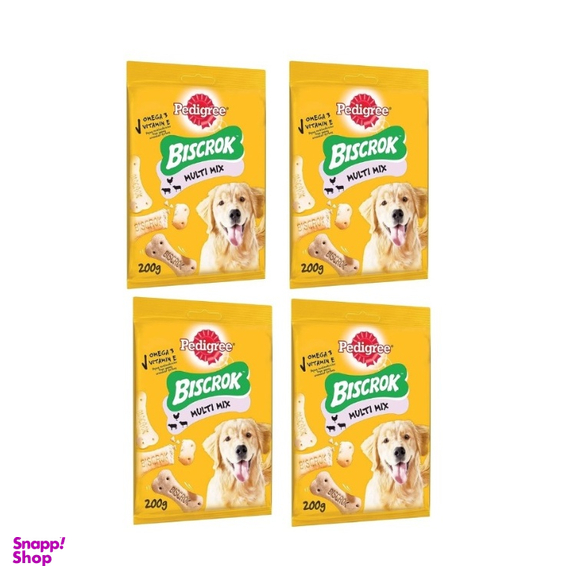 تشویقی سگ پدیگری مدل بیسکوراک Biscrock pedigree وزن 200 گرم بسته 4 عددی