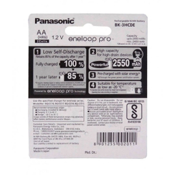 باتری قلمی قابل شارژ پاناسونیک مدل Eneloop Pro ظرفیت 2550 میلی آمپر ساعت بسته‌ 2 عددی
