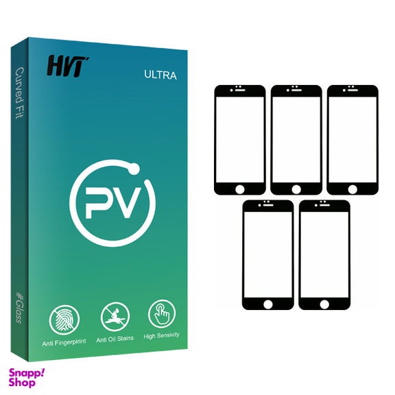 محافظ صفحه نمایش 5D اچ وی تی مدل PV glass مناسب برای گوشی موبایل اپل IPhone 6/6s بسته 5 عددی