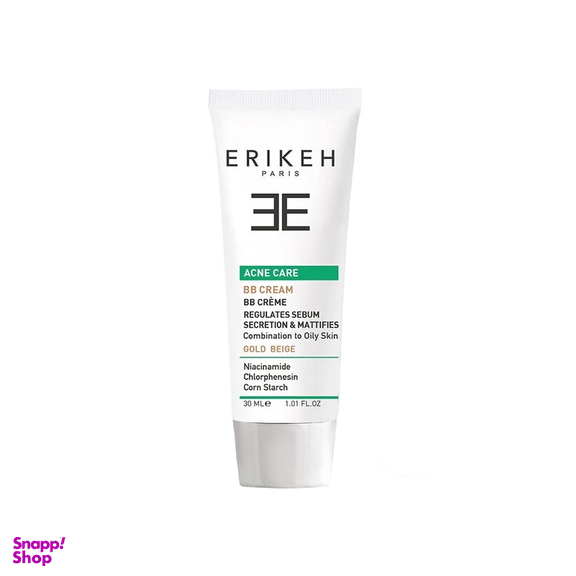 بی بی کرم ضد آکنه اریکه مناسب پوست مختلط و چرب رنگ بژ طلایی حجم 30 میلی لیتر