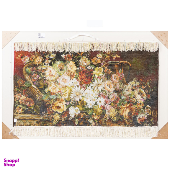 تابلو فرش دستباف سی پرشیا مدل گل در سبد حصیری کد 903656