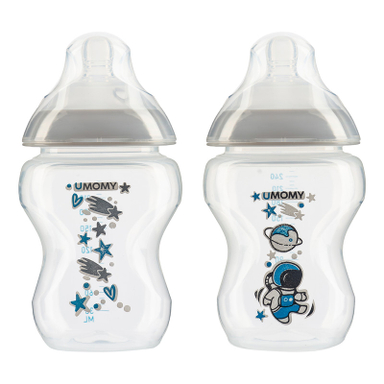 شیشه شیر یومامی مدل Anti Colic گنجایش 250 میلی لیتر بسته 2 عددی