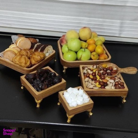 ست سرو 5 تکه مدل مربع پایه دار کد 116