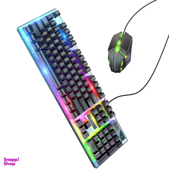 ماوس و کیبورد با سیم مخصوص بازی هوکو مدل GM18 RGB