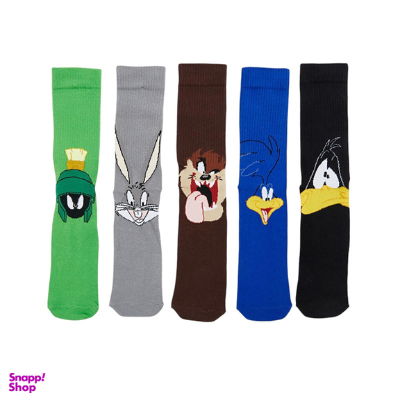 جوراب ساق بلند مردانه ال سی وایکیکی مدل LOONY TUNES مجموعه 5 عددی