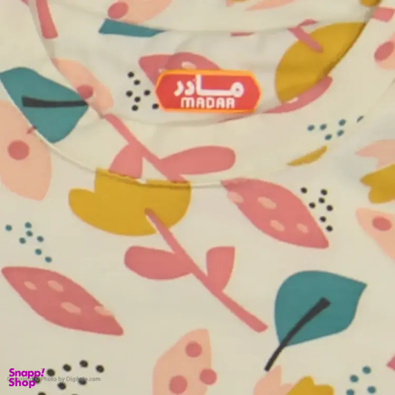 ست تیشرت و شلوار راحتی دخترانه مادر مدل رز رنگ سفید
