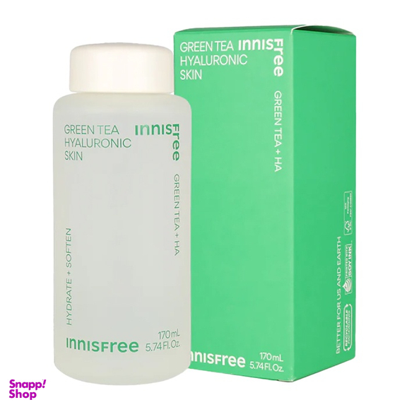 تونر روشن کننده اینیسفری مدل green tea hyaluronic حجم 170 میلی لیتر