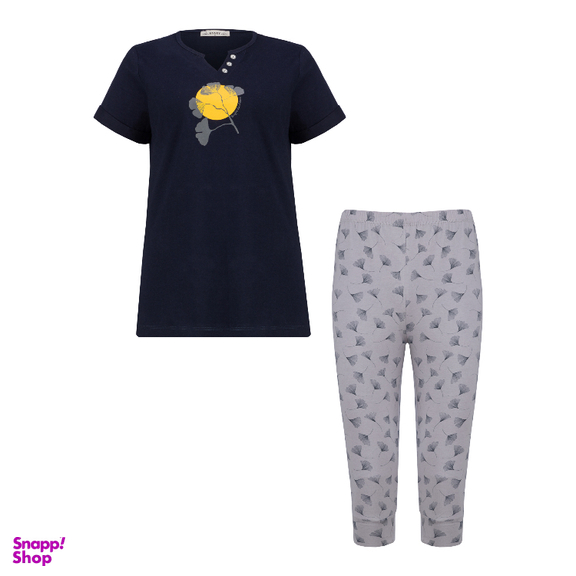 ست تیشرت و شلوارک راحتی زنانه کد 1030 رنگ مشکی