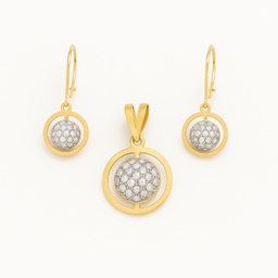 نیم ست طلا 18 زنانه عیار مدل گوی سواروسکی کد Gs1020