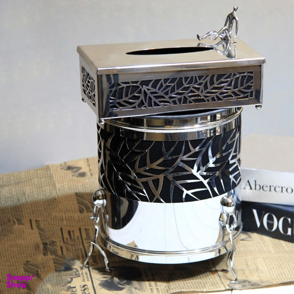 سطل و جا دستمال مدل برگ ادمک کد SS-8003380035