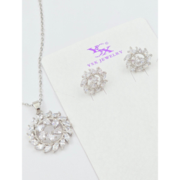 نیم ست زیور زنانه وای اس ایکس مدل کریستال سواروسکی طرح جواهر کد swar1568009