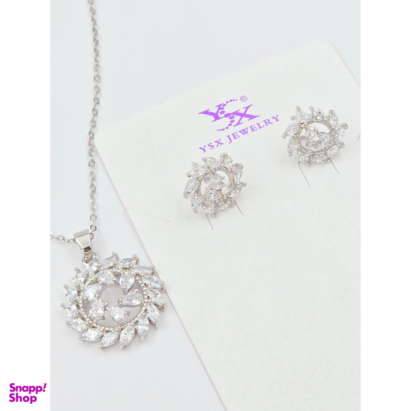 نیم ست زیور زنانه وای اس ایکس مدل کریستال سواروسکی طرح جواهر کد swar1568009