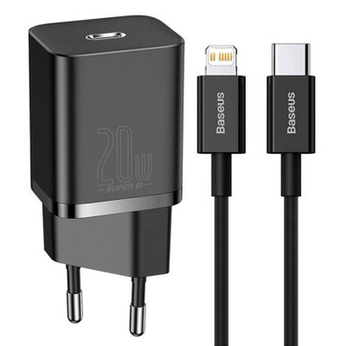 شارژر دیواری بیسوس مدل TZCCSUP-20W به همراه کابل تبدیل لایتنینگ