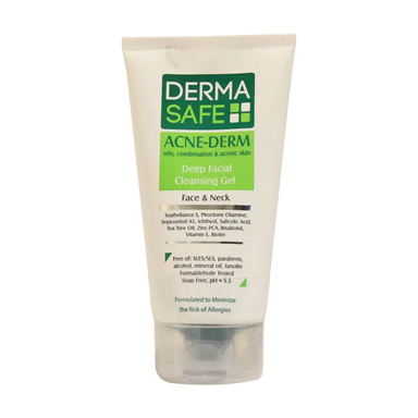 ژل شوینده صورت درماسیف سری Acne Derm مدل Deep Facial حجم 150 میلی‌ لیتر