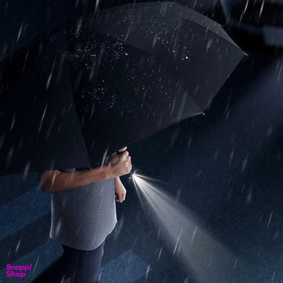 چتر تاشو دو فنره با چراغ قوه قابل چرخش مدل 00279