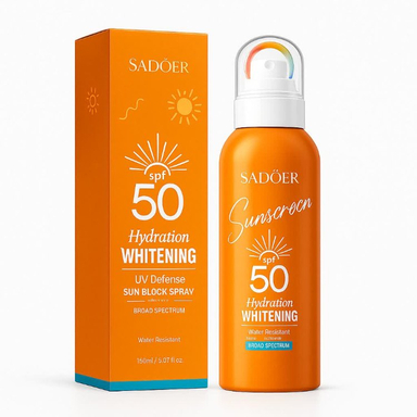 اسپری ضد آفتاب و سفید کننده سادور مدل spf50 حجم 150 میلی لیتر