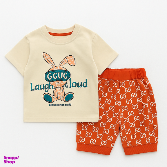 ست تیشرت و شلوارک مدل گوچی کد 7656