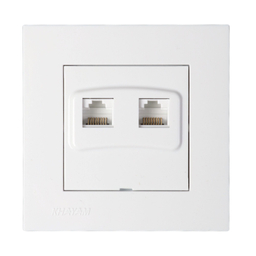 پریز شبکه دو پورت خیام الکتریک مدل آرام