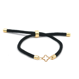 دستبند مارشال طلا 18 عیار زنانه اپال گلد مدل ونکلیف 002 رنگ مشکی