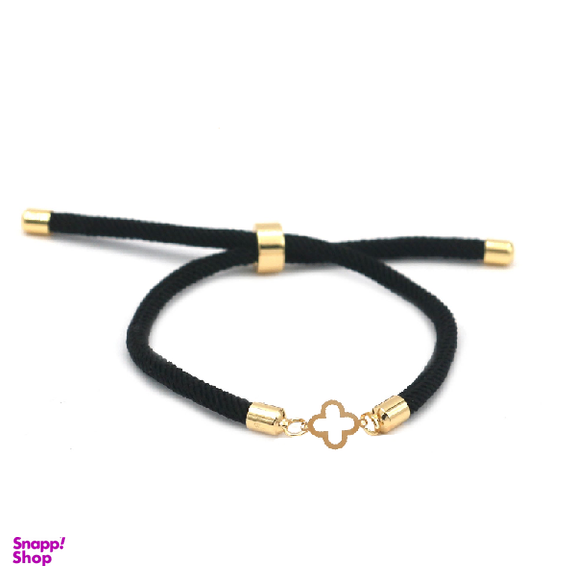 دستبند مارشال طلا 18 عیار زنانه اپال گلد مدل ونکلیف 002 رنگ مشکی