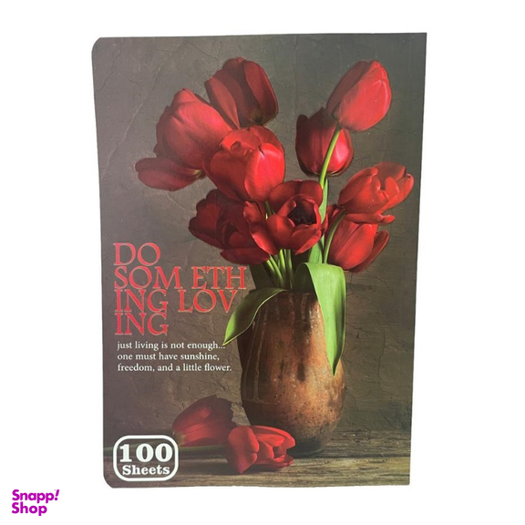 دفتر مشق 100 برگ سلین کد 45 مدل گل سرخ