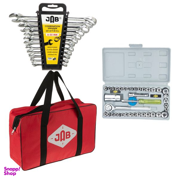 آچار و سری بکس و پیچ گوشتی جاب مدل J-200058 مجموعه 58 عددی