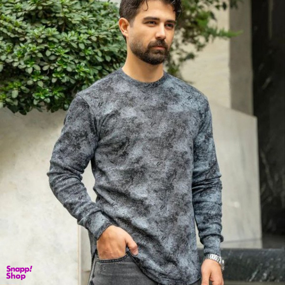 تیشرت آستین بلند مردانه طرح سنگی مدل 199332