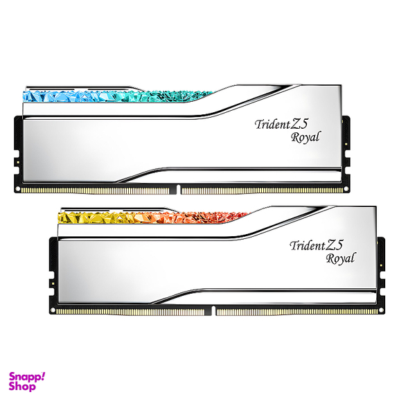 رم دسکتاپ جی اسکیل مدل Trident Z5 Royal 32GB DDR5 Dual-Channel Desktop RAM 6400MHz CL32 ظرفیت 16 گیگابایت بسته 2 عددی