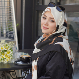 روسری زنانه آنالیا مدل نخی دست دوز 140 طرح برگ کد a-2995